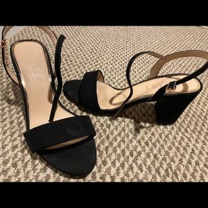 Office London Black block heel ankle strap